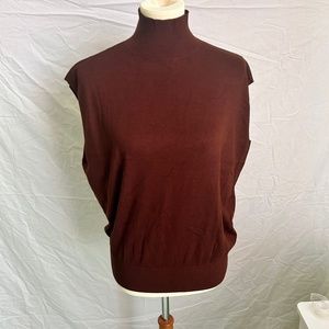 NWT Ann Taylor Mock Neck Sweater Shell in Brown